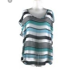 Torrid size 4 semi sheer chiffon open back top